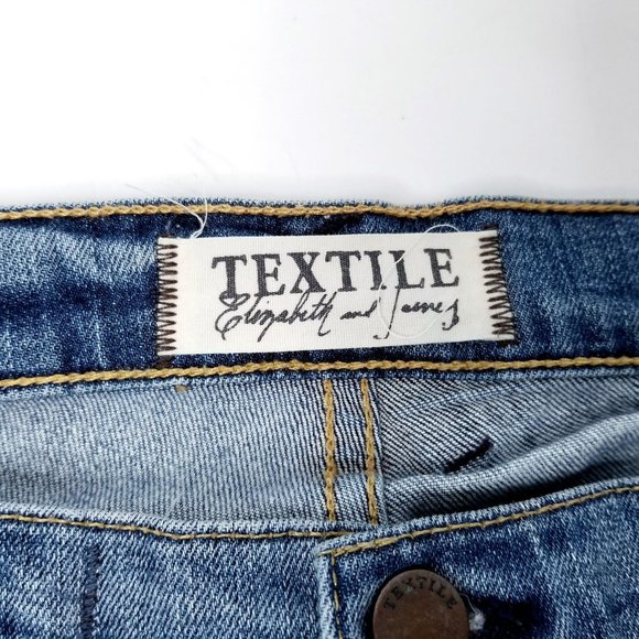 Textile Elizabeth and James Ankle Jeans Ozzy Destroyed Distressed Sz 29 Med Wash - Picture 6 of 11